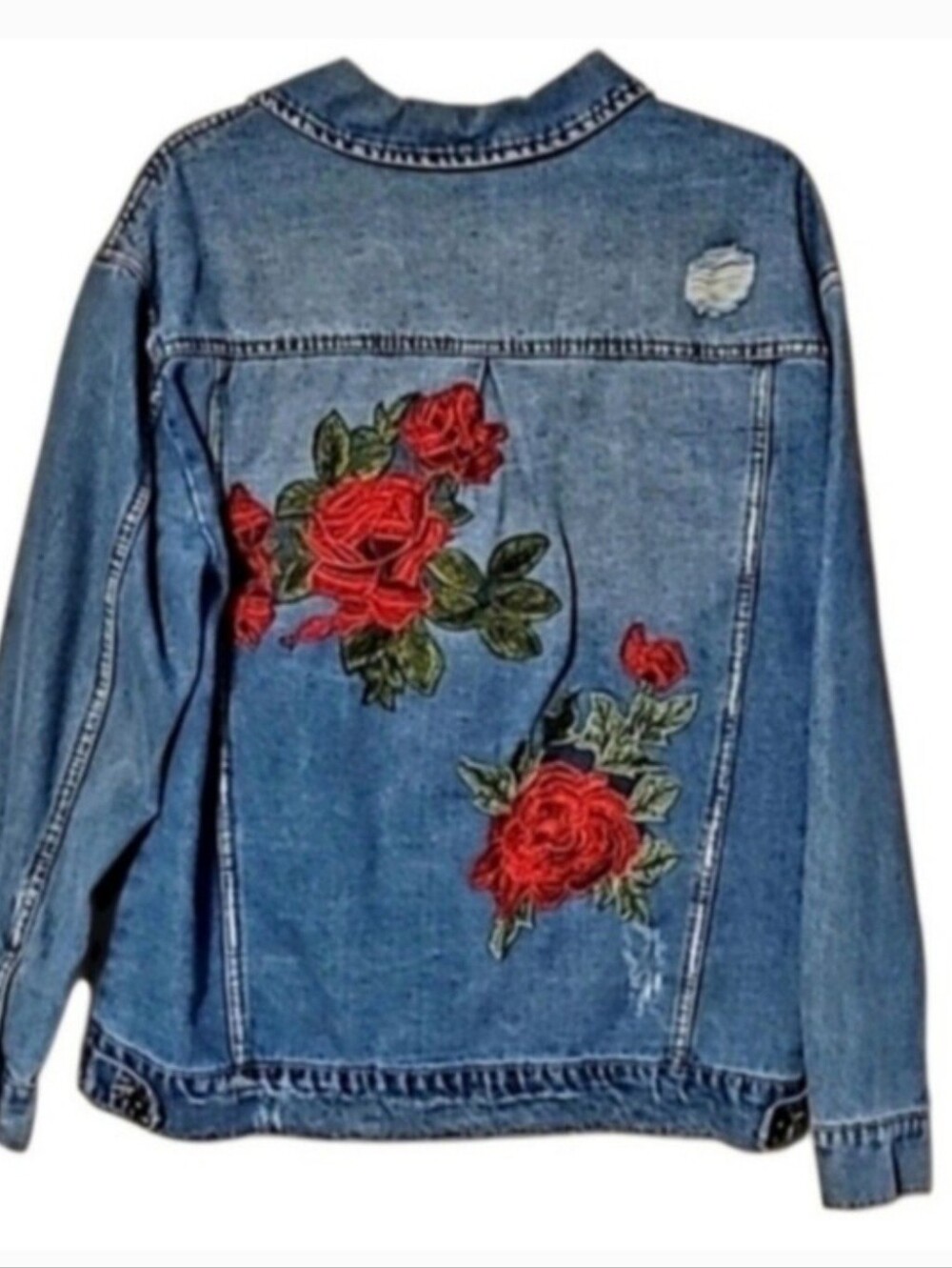 Highway Jeans Jacket With Embriodery Roses.